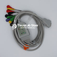 Carica l'immagine nel visualizzatore di Gallery, Cavo ECG per GE MAC 400, 500, 600, 800, 1000, 1100, 1200, 1200ST, 1600, 2000, 3500 e Marquette Hellige Microsmart con terminali a bottoncino (1).