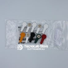Carica l'immagine nel visualizzatore di Gallery, Set composto da dieci adattatori convertitori da spinotto 4mm (banana) a snap (bottone), marca Fiab modello PG9224-KIT (1).