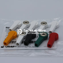 Carica l'immagine nel visualizzatore di Gallery, Set composto da dieci adattatori convertitori da spinotto 4mm (banana) a snap (bottone), marca Fiab modello PG9224-KIT (2).