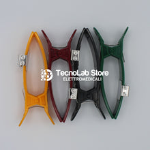 Carica l'immagine nel visualizzatore di Gallery, Set di quattro elettrodi periferici a pinza per adulti, adatti per cavi paziente con spinotti da tre e quattro millimetri.