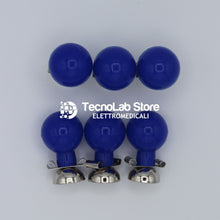 Carica l'immagine nel visualizzatore di Gallery, Set di sei elettrodi precordiali a ventosa per adulti, adatti per cavi paziente con spinotti da tre e quattro millimetri.