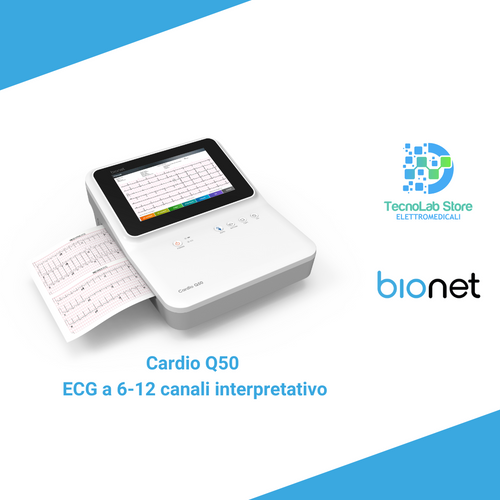 Il Cardio Q50 di Bionet è un elettrocardiografo avanzato che offre diagnosi precise e un flusso di lavoro ottimizzato. Con supporto per spirometria, connettività avanzata e un algoritmo di interpretazione ECG all'avanguardia, è la soluzione ideale per le strutture sanitarie.