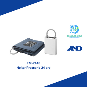 AND TM-2440 è un registratore holter innovativo per il monitoraggio dinamico non invasivo della pressione per un minimo di 24 ore.