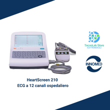 Carica l&#39;immagine nel visualizzatore di Gallery, L&#39;elettrocardiografo interpretativo HeartScreen 210 di Innomed Medical è un ECG ospedaliero a 12 derivazioni con 12 canali di stampa, ampio display touch screen, tastiera fisica alfanumerica e stampa su carta formato A4.
